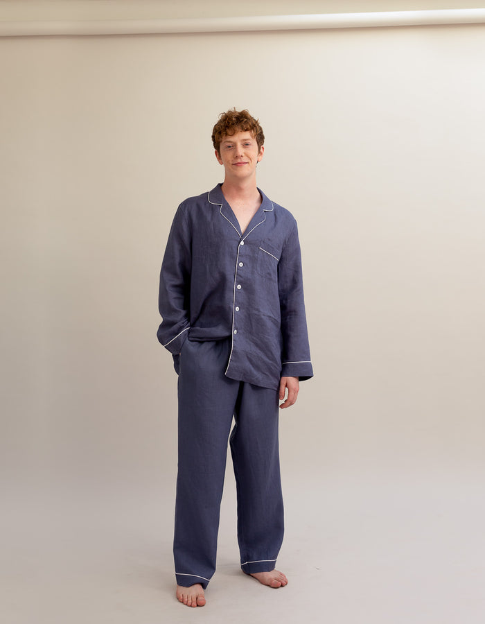 Men's Blueberry Linen Pajama Set