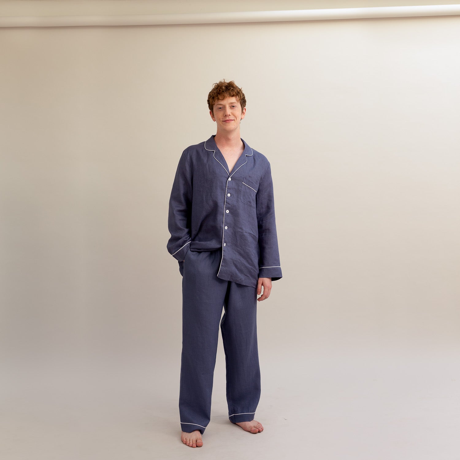 Men's Blueberry Linen Pajama Set