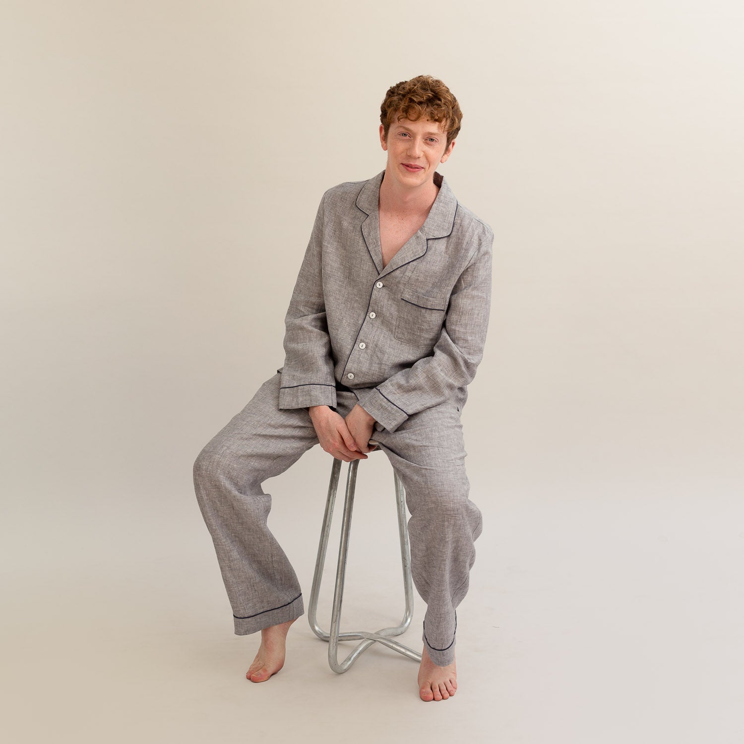 Gray Linen Pajamas