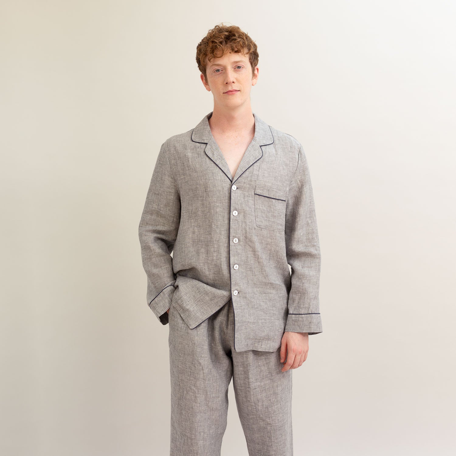 LINEN MEN'S PAJAMAS, Linen Mens Pajama Pants and Linen Pajama