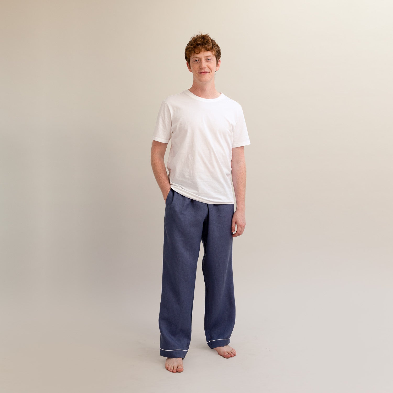 Men's Blueberry Linen Pajama Pants