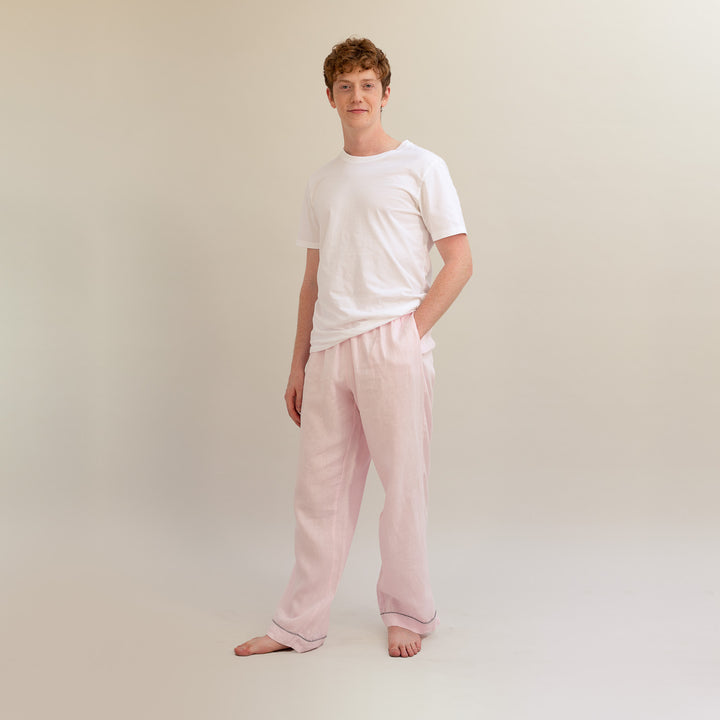 Men's linen pajamas made from natural linen Piglet in Bed US
