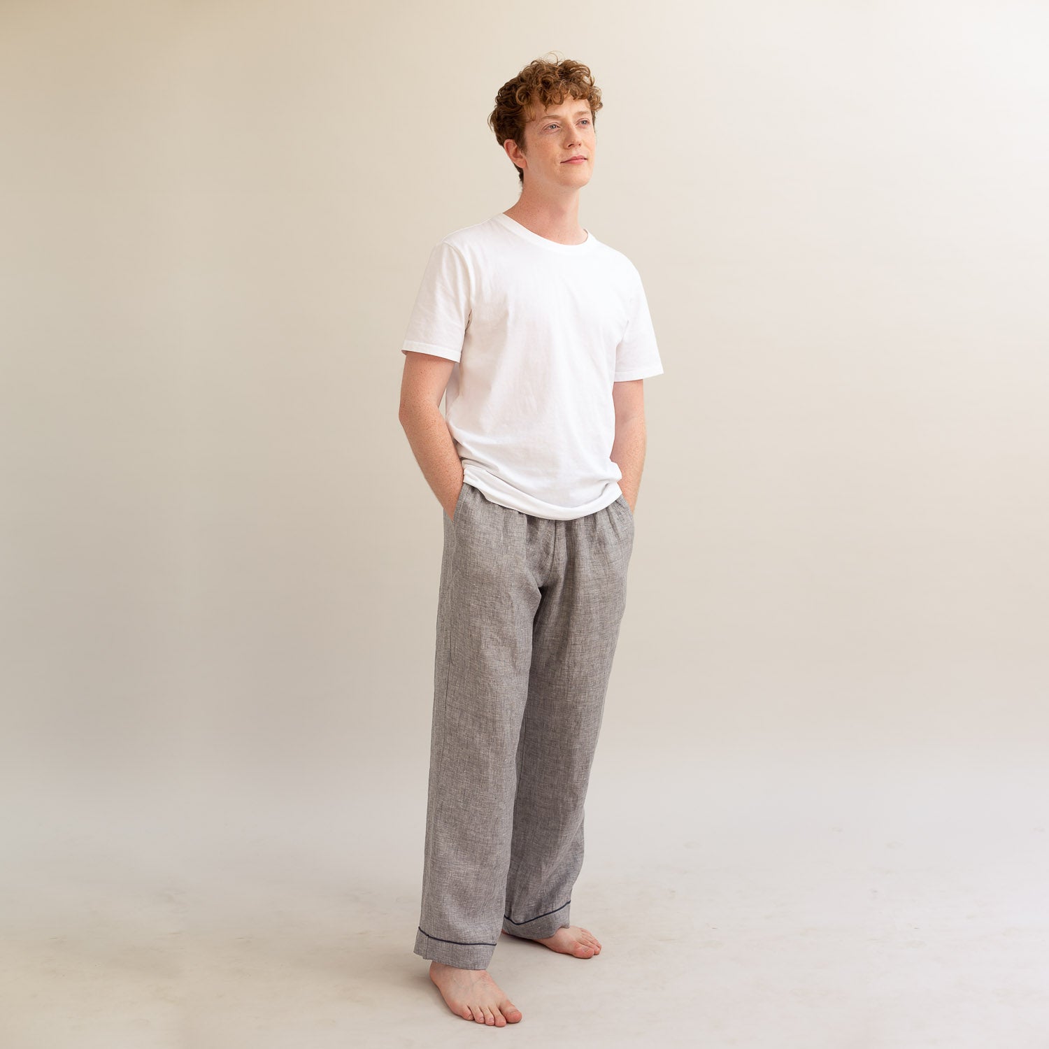 Gray Linen Pajamas