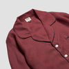 Men's Cherry Plain Linen Pajama Shirt Collar Detail