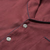 Men's Cherry Plain Linen Pajama Shirt Button Detail