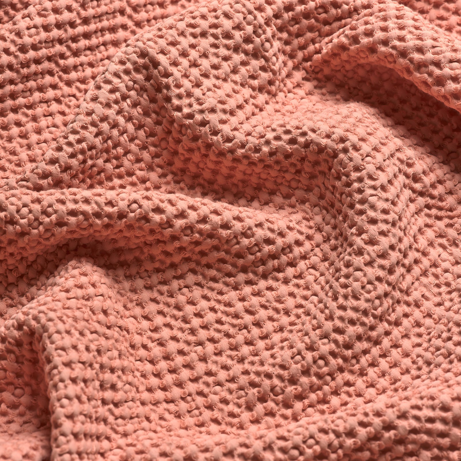 Pink Clay Waffle Cotton Throw