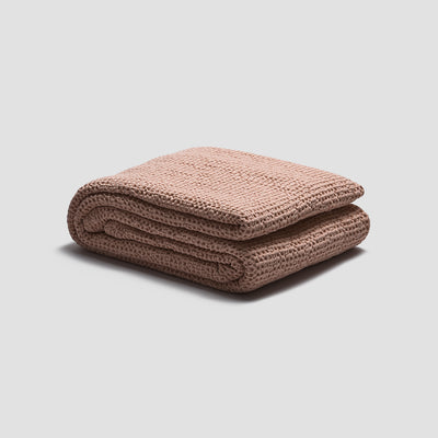 French Rose Waffle Cotton Throw - alternate image
