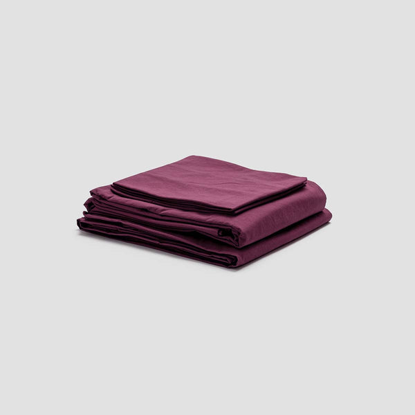 Mulberry Washed Percale Cotton Sheet Set
