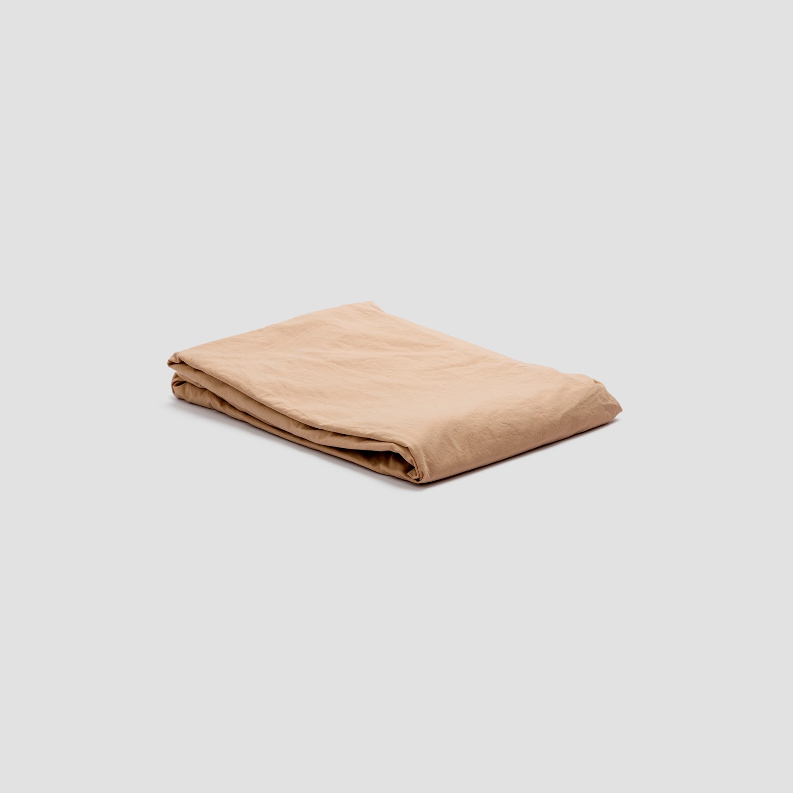 Cafe au Lait Washed Percale Cotton Fitted Sheet