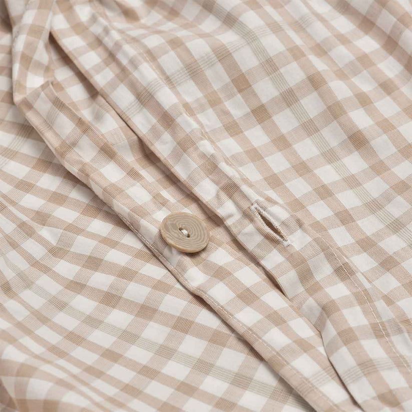 Mini Davis Pocket Polo - Cafe Au Lait Gingham main image 1