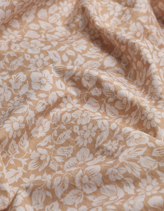 Butterscotch Meadow Floral Printed Cotton Fabric Detail