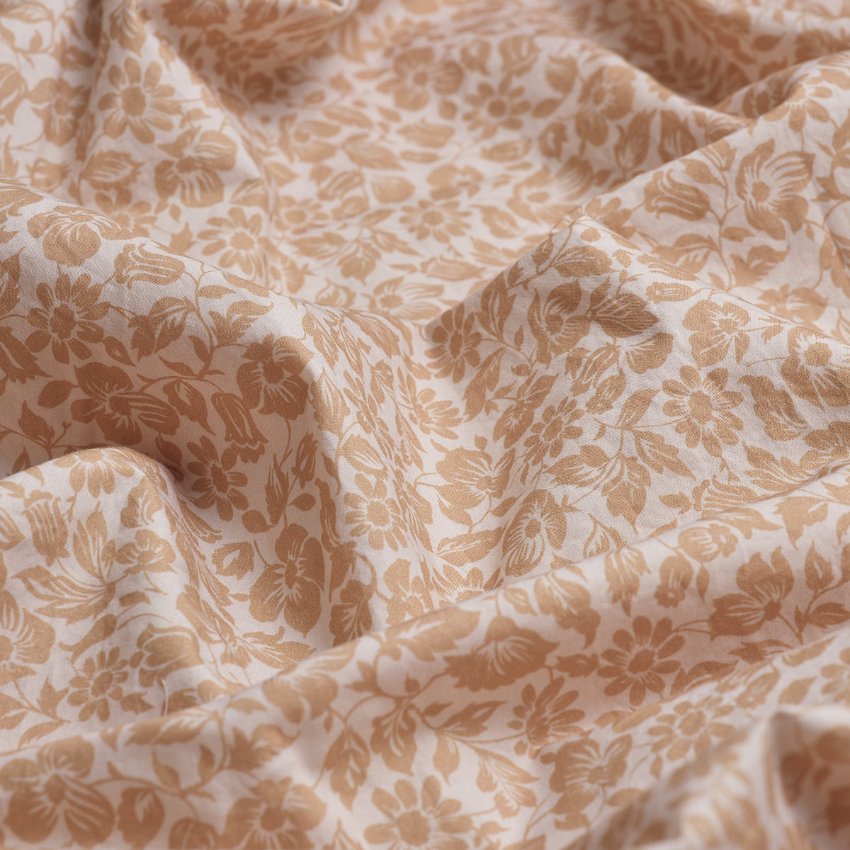 Butterscotch Meadow Floral Printed Cotton Fabric Detail