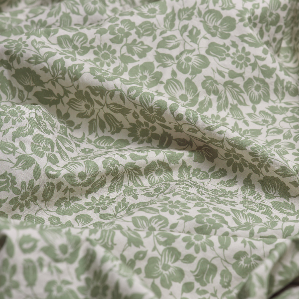Pear Meadow Floral Washed Cotton Fabric Detail
