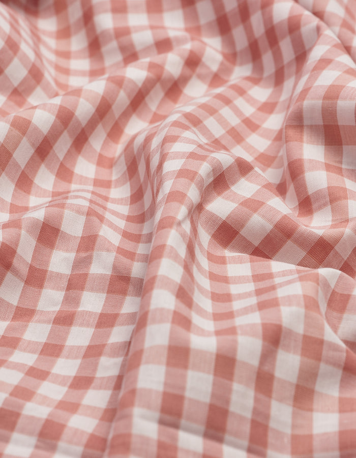 Red Dune Small Gingham Cotton Fabric Detail