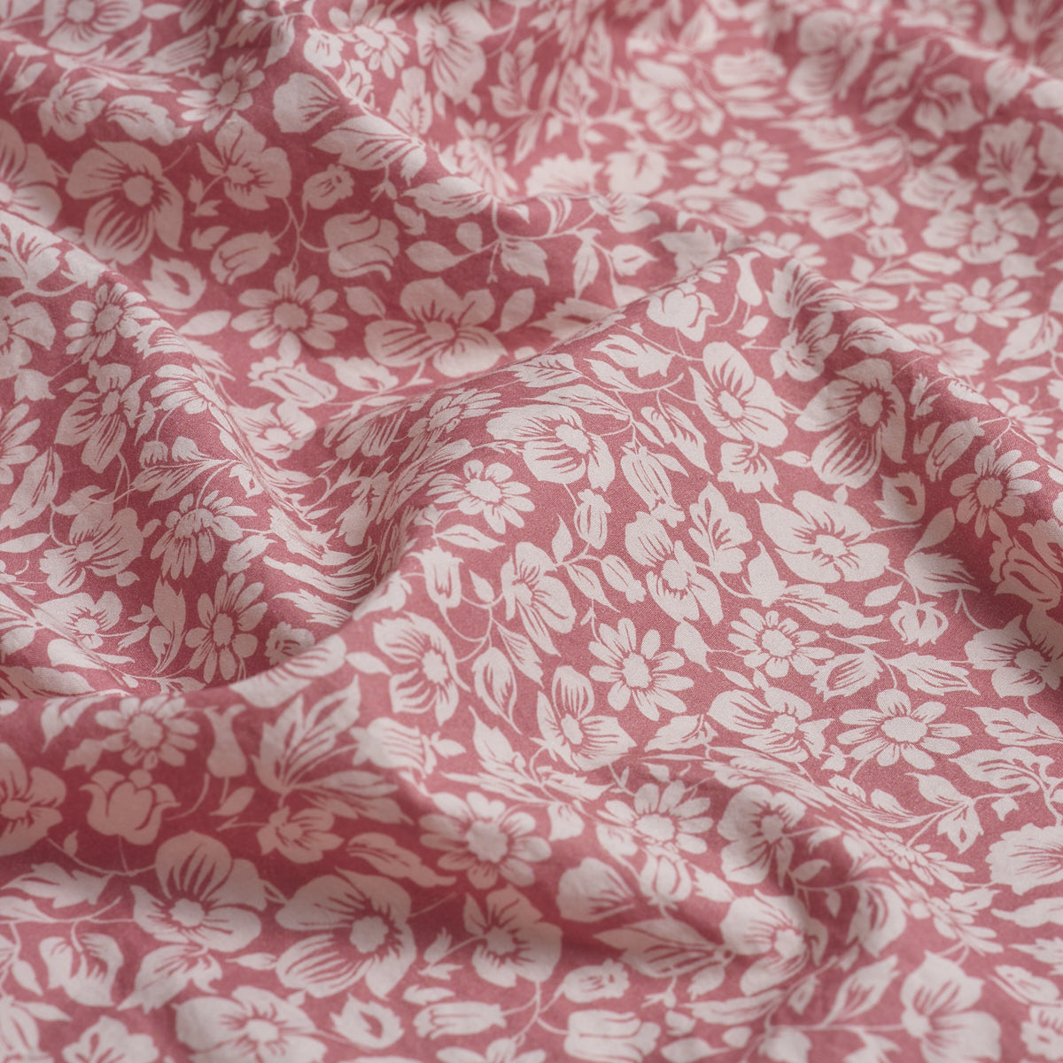 Red Dune Meadow Floral Printed Cotton Fabric Detail