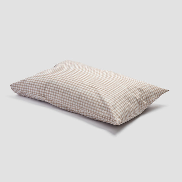 Cafe Au Lait Small Gingham Pillowcases
