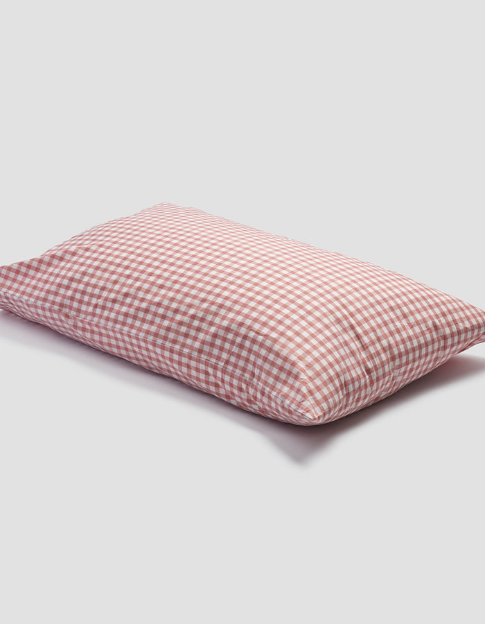 Red Dune Small Gingham Cotton Pillowcase