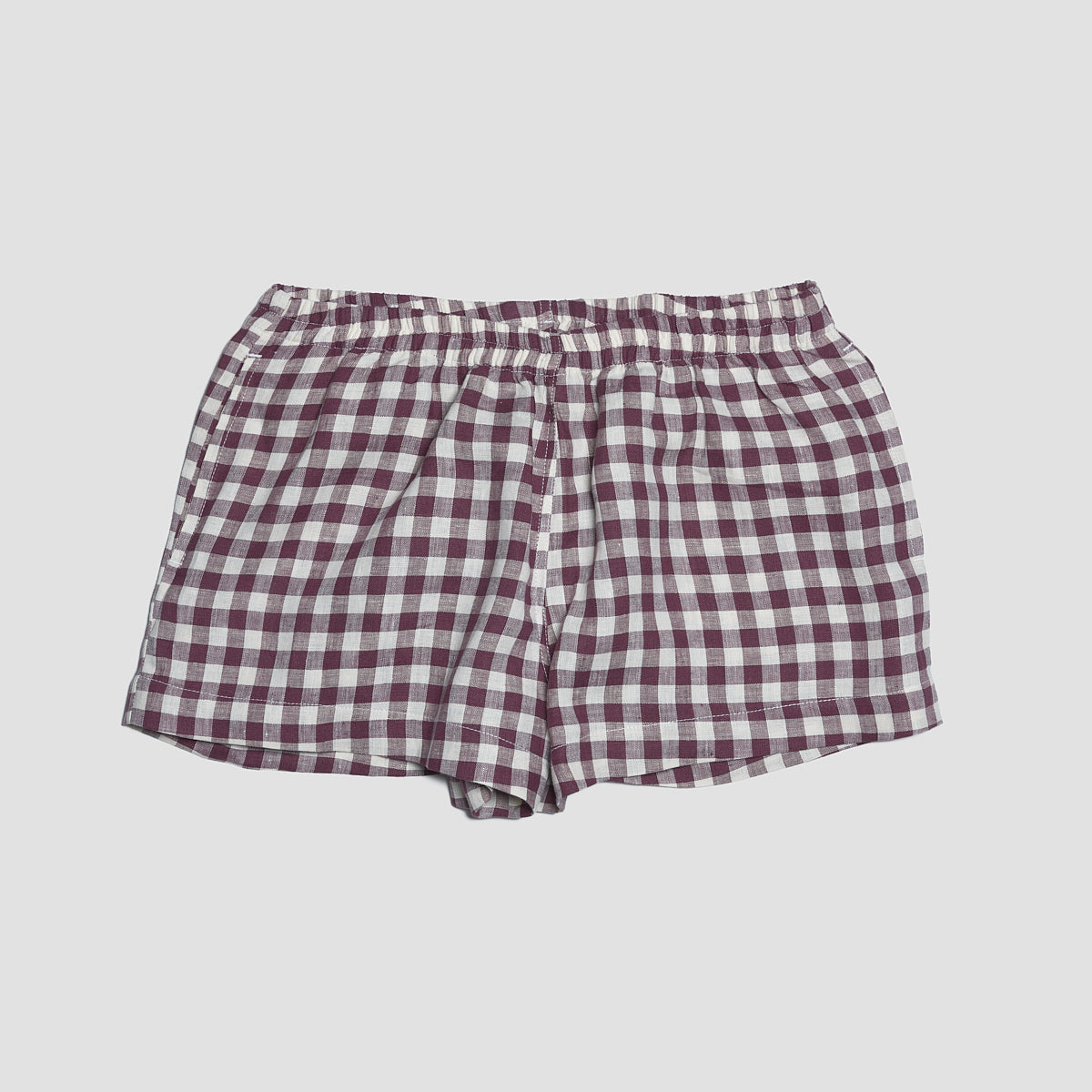 Berry Gingham Pajama Shorts