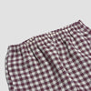 Berry Gingham Linen Pajama Shorts Waistband Detail