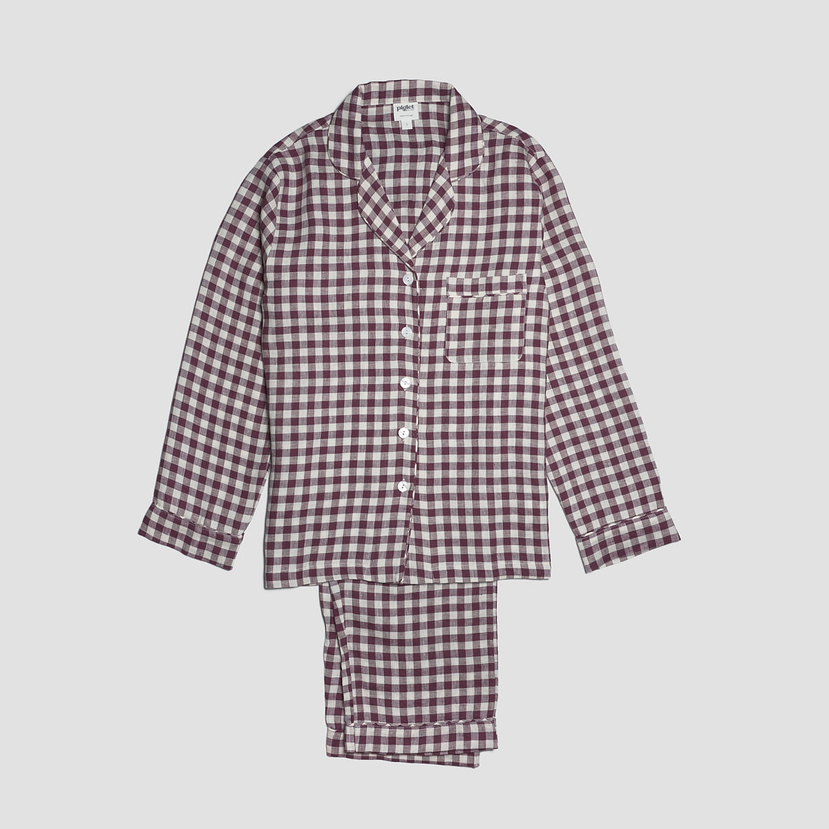 Midnight Stripe Linen Pajama Set
