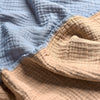 Warm Blue & Cafe au Lait Textured Cotton Throw