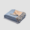 Warm Blue & Cafe au Lait Textured Cotton Throw