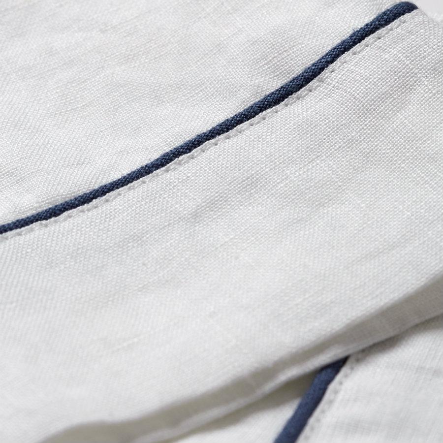 Men's White Linen Pajama Set
